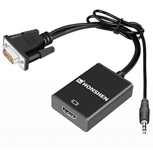 VGA to HDMI 변환기 컨버터 with 오디오 support 1080P VGA Male to HDMI Female 오디오비디오, AV 케이블 컨버터 for Connecting PC, 노트북 to HDTV, Displays, 모니터