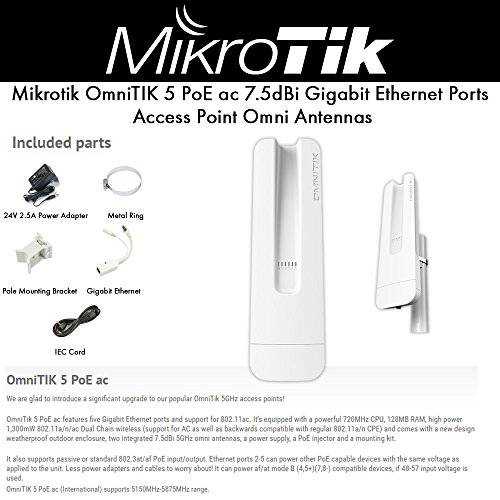 Mikrotik OmniTIK 5 PoE ac 7.5dBi Gb 랜포트 Ports 액세스 Point Omni 안테나