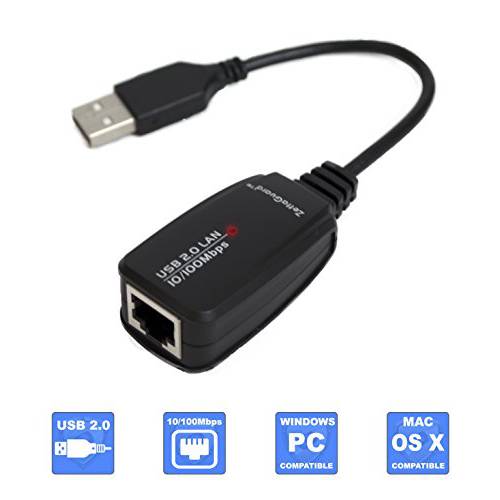 Zettaguard USB to 랜포트 10/ 100 RJ45 고속 랜 유선 네트워크 USB 랜포트 and Port for 닌텐도스위치, Wii, Wii U, MacBook, Chromebook, 윈도우 10, Linux ASIX AX88772 Chipset (10098)