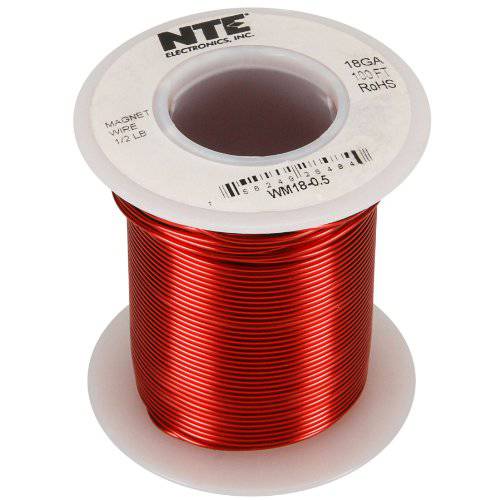 NTE Electronics WM18-0.5 Series WM 표시자석 후크 Up Wire, Solid, Type 18 Gauge, 0.5 lb. Spool, 100’ Length