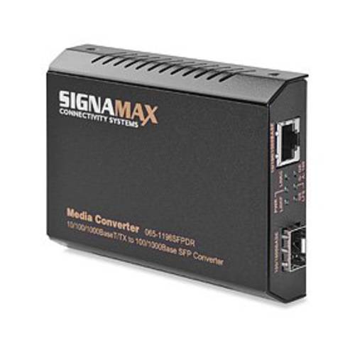 Signamax 065-1196SFPDR 10/ 100/ 1000 to 100/ 1000 SFP Media 컨버터 10/ 100/ 1000BaseT/ TX to Dual-Rate 100Base or 1000Base SFP Media 컨버터