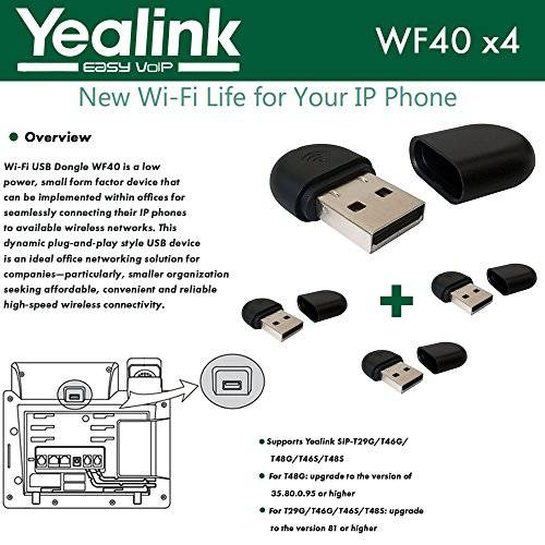 Yealink WF40 4-Pack USB 동글 와이파이 plug and play 150 Mbps