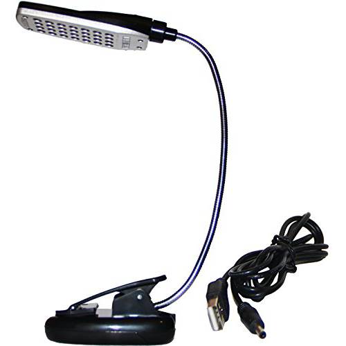 USB 휴대용 독서 램프,등,수면등,취침등 with 28 브라이트 LED Lights, 플렉시블 Gooseneck and Clip 마운트 for 노트북 Laptop, Desktop, PC and 맥 컴퓨터+ On/ 오프 Switch (Black)