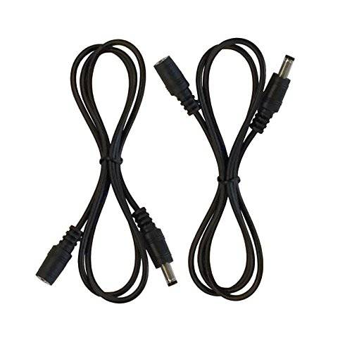 2 Pack of 36 Inch (3 Foot) 22AWG Male to Female 5.5mm X 2.1mm Barrel Plug DC 파워 연장 Cables