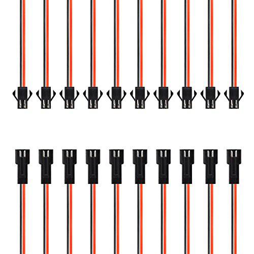 20 Gauge 실리콘 JST SM 커넥터 Plug, SIM&NAT 5.9 inches Male Female 2 머리핀,헤어악세사리 EL 와이어 케이블, 10 Pairs