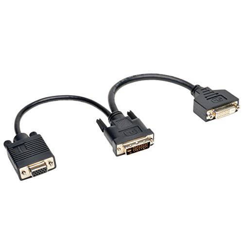 TRIPP LITE P564-06N-DV 6-Inch DVI 디지털 Y 분배 케이블 DVI-I M to DVI-D Fand HD15 F, 블랙