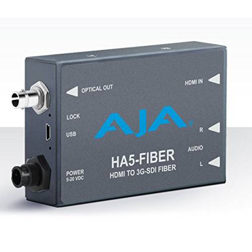 AJA HA5-Fiber HDMI to 3G-SDI over Fiber 영상 and 오디오 컨버터