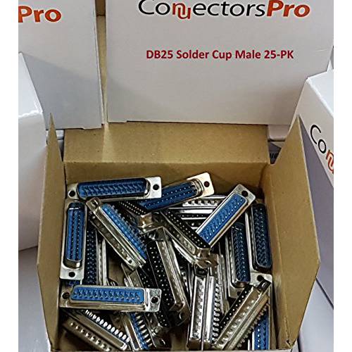 Connectors 프로 PC 악세사리 DB25 Male D-Sub Solder Cup Connector, 25-Pack