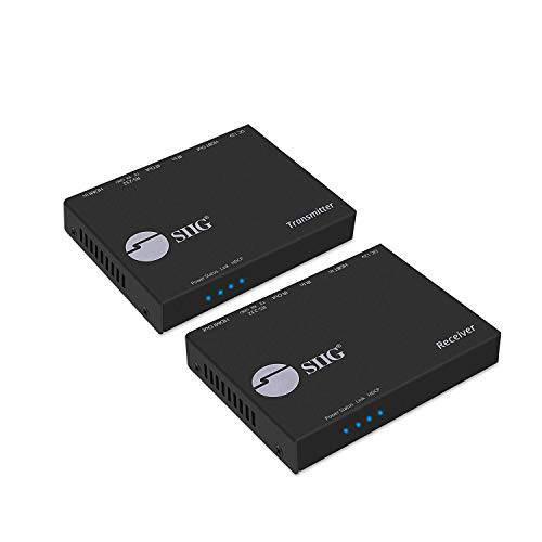 SIIG HDBaseT 4K HDMI 연장 Over Single Cat5e/ 6 with RS-232&   IR | 60m at 1080p YUV 4:4:4, 35m at UHD 4K @30Hz | HDMI 1.4 HDCP 1.4 | PoC | 10.2Gbps 대역폭