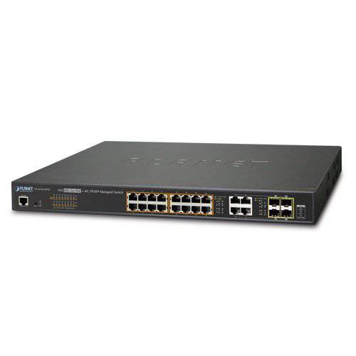 PLANET TECHNOLOGY GS-4210-16P4C 16-Port 10/ 100/ 1000T 802.3at PoE+ 4-Port 기가비트 TP/ SFP Combo Managed Switch/ 220W