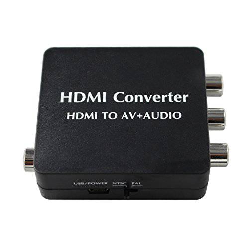 HDMI to AV and 오디오 컨버터 지원 SPDIF 동축, Coaxial,COAX 오디오 NTSC PAL 컴포지트, Composite 영상 HDMI to 3RCA 변환기 for TV/ PC/ PS3/ Blue-ray DVD 1080p