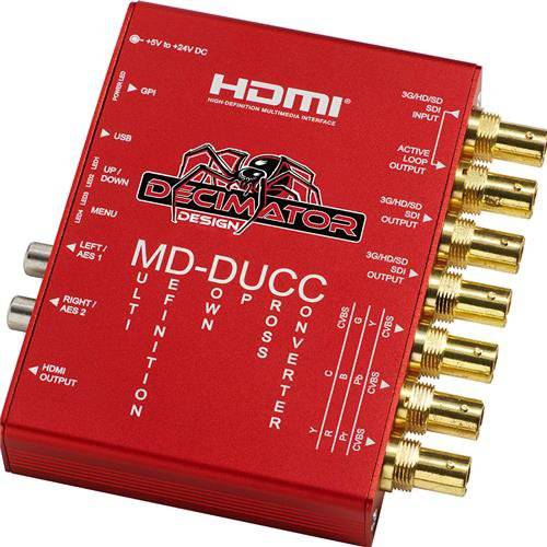 Decimator MD-DUCC Multi-Definiton 다운 Up 크로스 컨버터, 변환기 SDI to SDI, HDMI and 아날로그 비디오 2X AES/ EBU and 2X 아날로그 오디오 출력