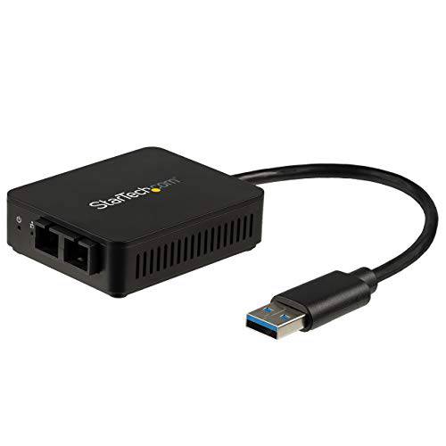 brandnameeng.com USB to Fiber Optic 컨버터 - 1000Base-SX SC- mm - Windows/ Mac/ Linux - USB 3.0 랜포트 - 네트워크 어댑터 (US1GA30SX SC)