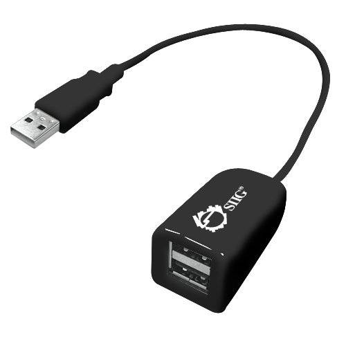 SIIG USB 2.0 휴대용 2-Port 허브 (JU-H20011-S1), 블랙