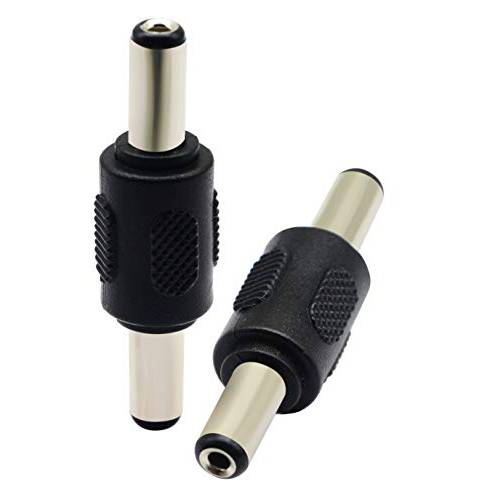 zdyCGTime 2.1mm X 5.5mm DC 파워 Adapter, DC 파워 5.5mm x 2.1mm Male to Male 연장기,커플러 for CCTV 카메라 (2pack)