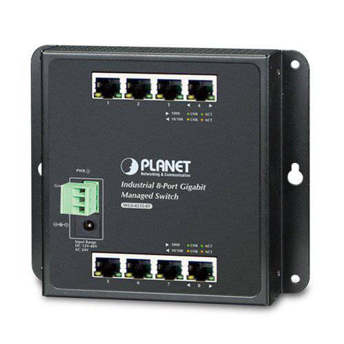 WGS-4215-8T 산업용 8-Port 10/ 100/ 1000T Wall-Mount Managed Switch (-40~75C)