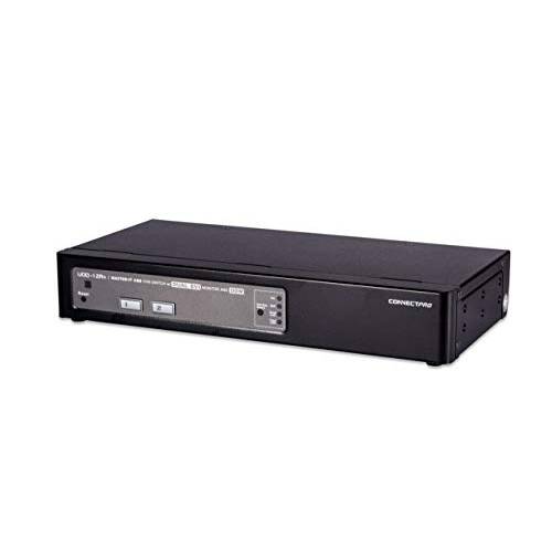 ConnectPRO Master-IT UDD-12A-PLUS-KIT-15 - KVM/ 오디오 Switch W/ 15’ 케이블 - 2 포트 - 데스크탑, 블랙