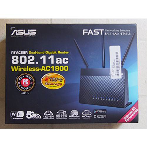 ASUS (RT-AC68R) Wireless-AC1900 Dual-Band 기가비트 라우터,공유기