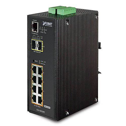 PLANET IGS-10020PT/  산업용 8-Port 10/ 100/ 1000T 802.3af PoE+ 2-Port 100/ 1000X SFP Managed Switch with 와이드 작동 온도