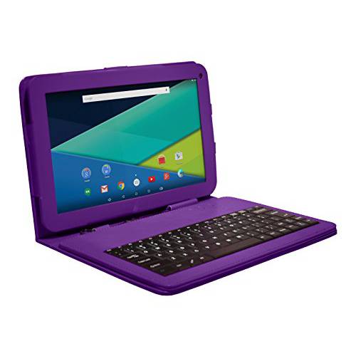 Prestige ELITE A10QL - 10.1-inch 쿼드코어 안드로이드 5.0 막대사탕 태블릿, 태블릿PC with 키보드 케이스 included 터치 스크린 - Purple