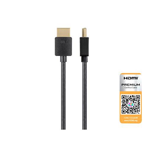 Monoprice 고속 HDMI 케이블 - 2 피트 - 블랙| Certified Premium, 4K@60Hz, HDR, 18Gbps, 36AWG, YUV, 4:4:4 - 울트라 슬림 Series (124183)