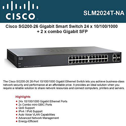 Cisco Sg200-26 Slm2024t-Na 26port 기가비트 스마트 Switch