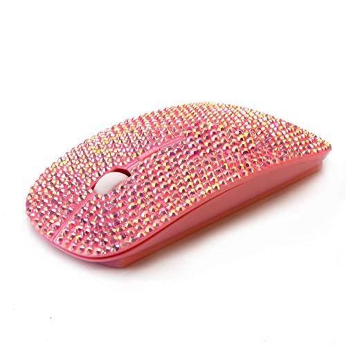 SA@ Bling Luxury Pink Colorful 크리스탈 큐빅 2.4G 무선 마우스 For 노트북 Computer, 귀여운 마우스 For Girls