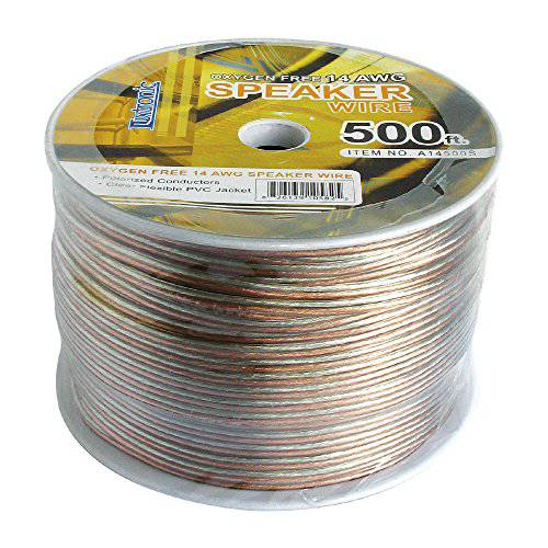 500’ FT Luxtronic 14 AWG Oxygen Free Polarized Speaker Cable Stranded Flexible