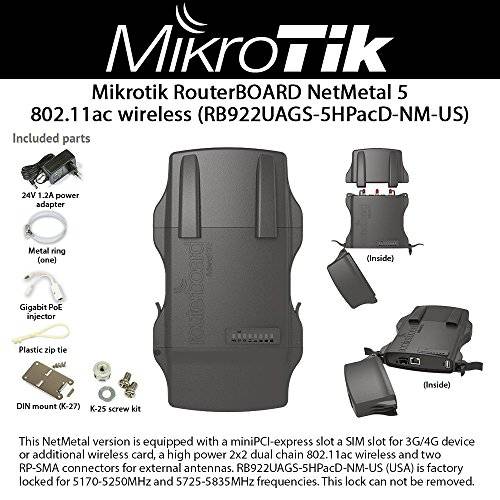 Mikrotik RouterBOARD NetMetal 5 802.11ac 무선 (RB922UAGS-5HPacD-NM-US)