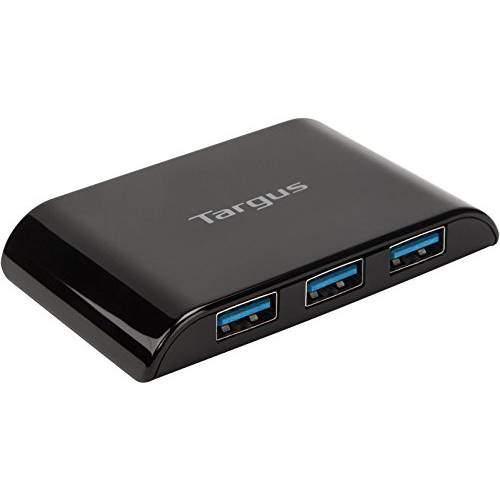 Targus 4-Port USB 3.0 초고속 허브 with AC 변환기 and 5-Foot 케이블, 블랙 (ACH119US)