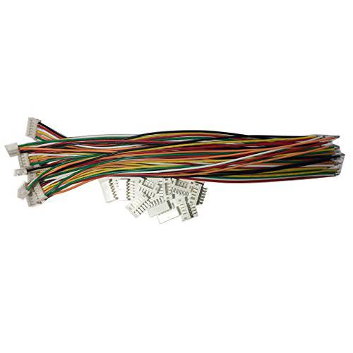 LATTECH 10 Sets JST PH 2.0MM 6 핀 Female Single 커넥터 with Flat Wires 200MM 1007 26AWG