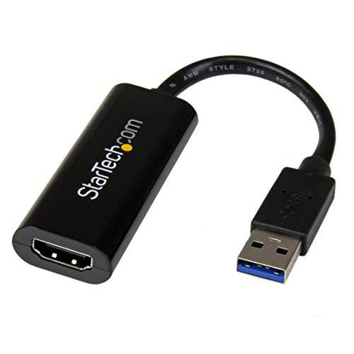 brandnameeng.com USB 3.0 to HDMI 디스플레이 변환기 컨버터 1080p (1900x1200) 듀얼/ Multi-Monitor 영상 케이블 w/ 외장 그래픽 카드 - 지원 윈도우 (USB32HDES), 블랙
