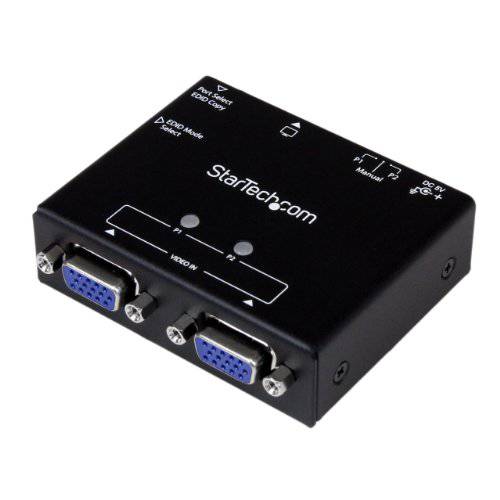 brandnameeng.com 2-Port VGA 오토 Switch 박스 with Priority 변환 and EDID 부 - 2x1 이중 Port 모니터 VGA Switch 1920x1200 (ST122VGA)