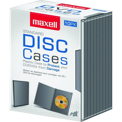 Maxell 안전하게 Stores and Protects From Dust and Contaminants DVD-JC10 DVD 스토리지 케이스, 10 Pack