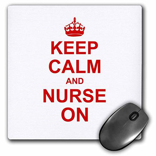 3dRose LLC 8 x 8 x 0.25 인치 마우스 패드, 유지 진정 and Nurse on Carry On 모유수유 Job 간호사 Day 선물 레드 Fun Funny 유머 Humorous (mp_157744_1)
