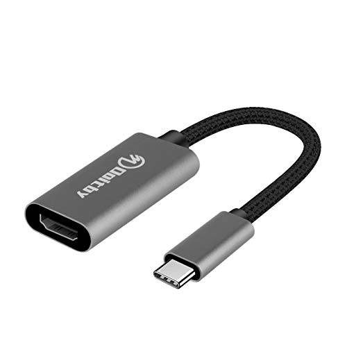 Doitby USB C to HDMI 변환기 (4K@60Hz) USB Type C to HDMI 변환기 케이블 for 삼성 갤럭시 S10+/ S10/ S9/ S8, 맥북 Pro, Chromebook, 아이패드 Pro, Dell XPS, ect.(Thunderbolt 3 Compatible) -Space 그레이