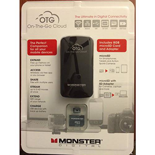 Monster 디지털 OTG 클라우드 with 8GB SD 메모리 카드 (WCRD3-0000-A)