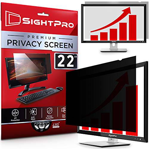 SightPro 22 Inch 컴퓨터 은둔 스크린 필터 for 16:10 와이드스크린 감시장치 - 은둔 and Anti-Glare 보호