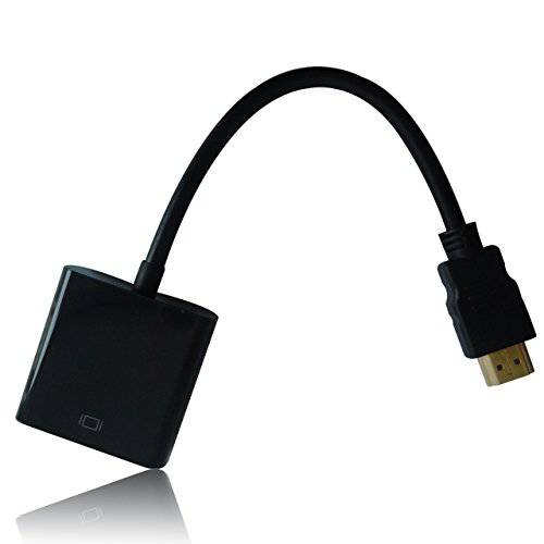 Tgomtech HDMI to VGA 케이블 변환기 for Desktop/ PC/ Laptop/ TV/ DVD/ Ultrabook/ 파워 프리 라즈베리 PI, MHL Support, 블랙