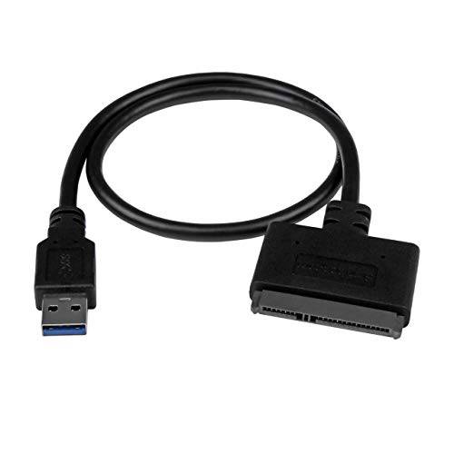 StarTech.com USB 3.1 to 2.5 SATA 하드디스크 어댑터 - USB 3.1 gen 2 10Gbps UASP 외장 HDD SSD 스토리지 컨버터 USB312SAT3CB 블랙 with