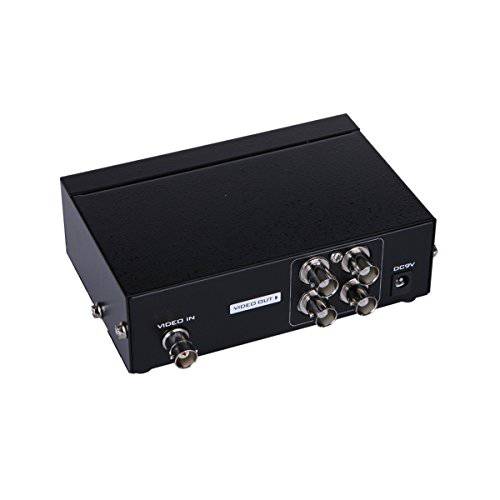 AuviPal 4-Port (1 Input 4 Output) BNC 영상 분배 박스 동축, Coaxial,COAX Distributor 앰프 for 영상 모니터링 시스템 CCTV 보안카메라, CCTV