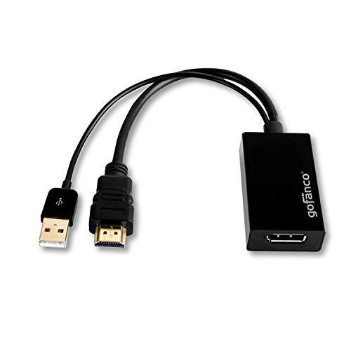 gofanco 4K x 2K HDMI to DisplayPort,DP,DP,DP 컨버터 변환기 with USB 파워 for HDMI Equipped Systems to 연결 to DisplayPort,DP,DP displays, Compliant with VESA Dual-Mode DisplayPort,DP 1.2, HDMI 1.4 and HDCP