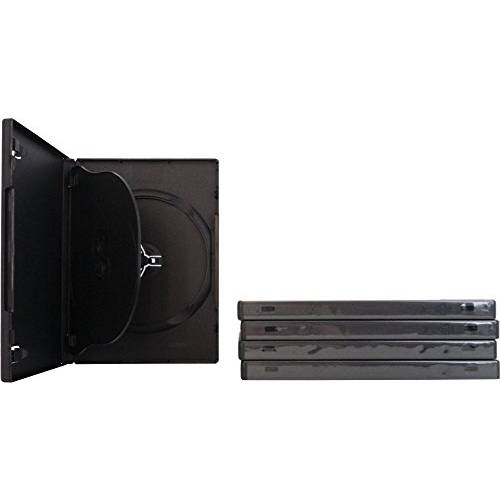 AcePlus 스탠다드 블랙 트리플 3 원형 DVD 케이스 14mm with hinged 트레이,판 10pieces