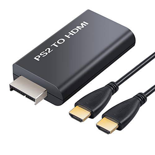 LiNKFOR PS2 to HDMI 컨버터 with 3ft HDMI 케이블 for 소니 플레이스테이션 2 PS2 to HDMI 변환기 with 3.5mm 헤드폰 오디오 Jack for HDTV HDMI 모니터