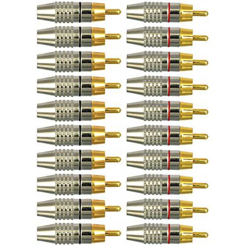 CESS RCA Plug Solder Gold 오디오비디오, AV 변환기 케이블 커넥터 (20 Pack)