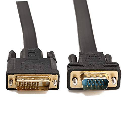 케이블Deconn Active DVI-D 이중 Link 24+ 1 Male to VGA Male 영상 with Flat 케이블 변환기 컨버터 2M