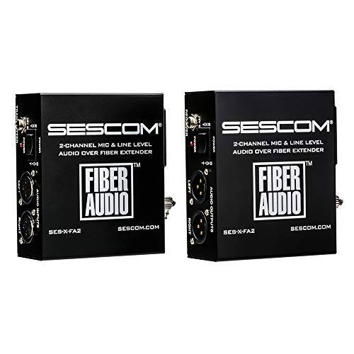 Sescom SES-X-FA2 휴대용 배터리 전원 2-Channel 마이크&  선 레벨 오디오 Over Single Fiber 연장 Kit