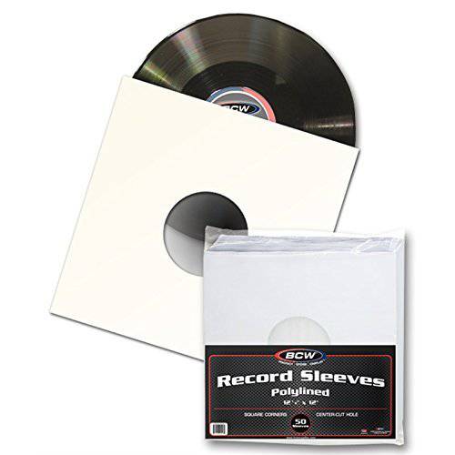 50 BCW 12 종이&  플라스틱 Polylined LP레코드 이너 커버 for LP Vinyl LP레코드 Albums