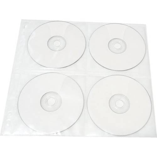 25-Pack 8 Disc CD DVD 폴리 커버 3 링 바인더 페이지 - 200 Disc 용량 (White), for Oversized Binders Only