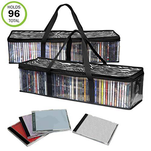 Evelots CD 스토리지 Bag-New/ Improved-Sturdy-Carrying Handles-Set/ 2-Total 96 CD’s